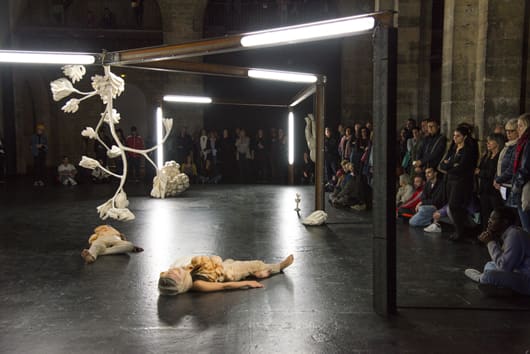 Naufus Ramírez-Figueroa, ‘Linnæus in Tenebris’, 2017, performance view, CAPC musée d'art contemporain de Bordeaux, Bordeaux. Photo: Frédéric Deval, Mairie de Bordeaux.