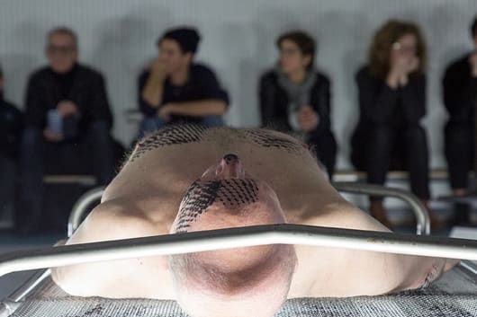 Naufus Ramírez-Figueroa, ‘The Print of Sleep’, 2016, performance, If I Can’t Dance Event and Duration Introduction, Cygnus Gymnasium, Amsterdam. Photo: Kyle Tryhorn.